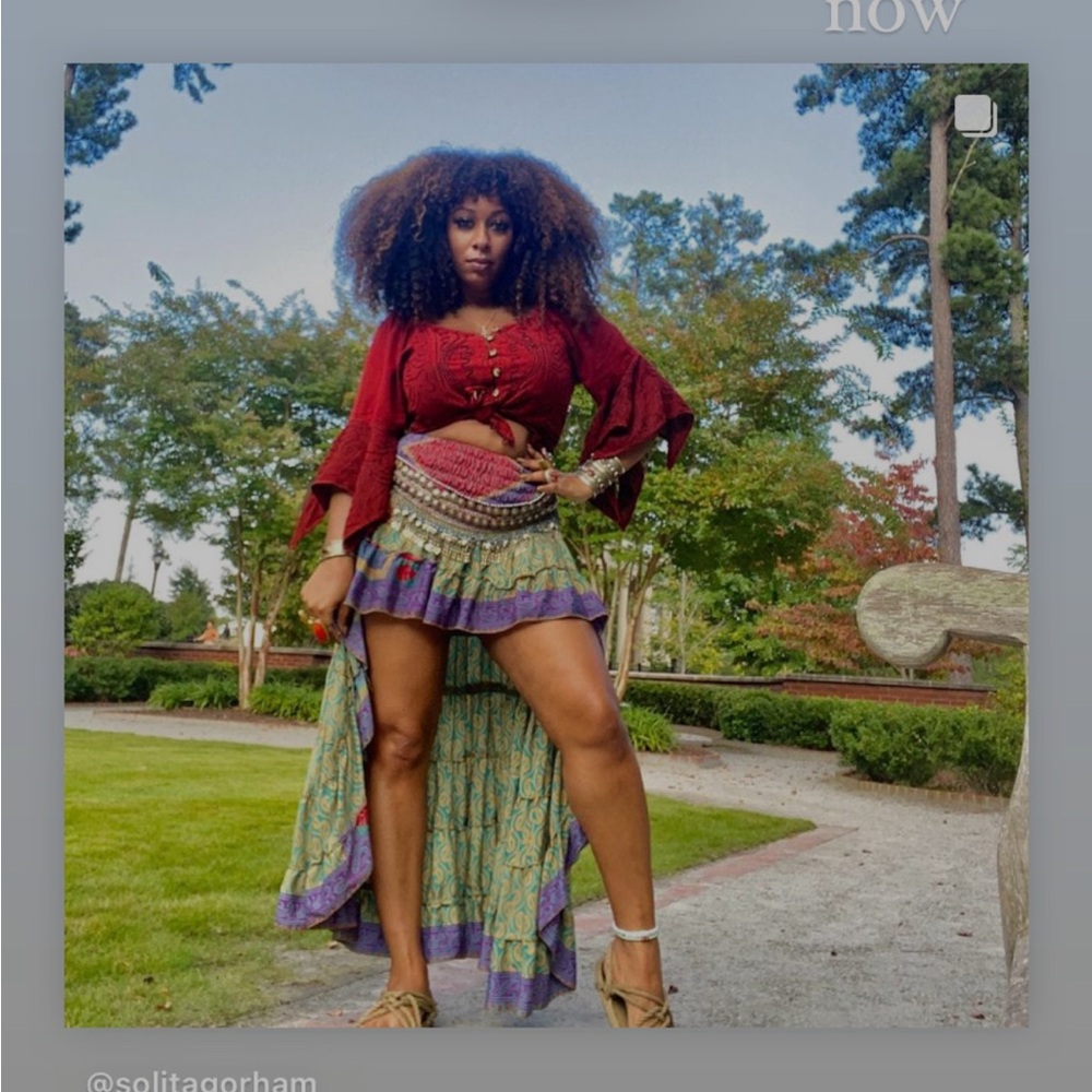 Bohemian Multicolor High-Low Skirt